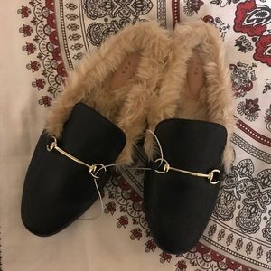 Faux Fur Mules